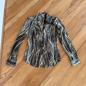 Vintage Y2K cache work blouse sexy